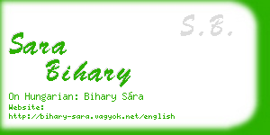 sara bihary business card