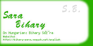 sara bihary business card